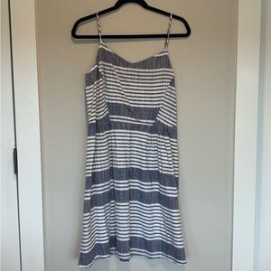Old Navy Blue and White Striped Midi Dress